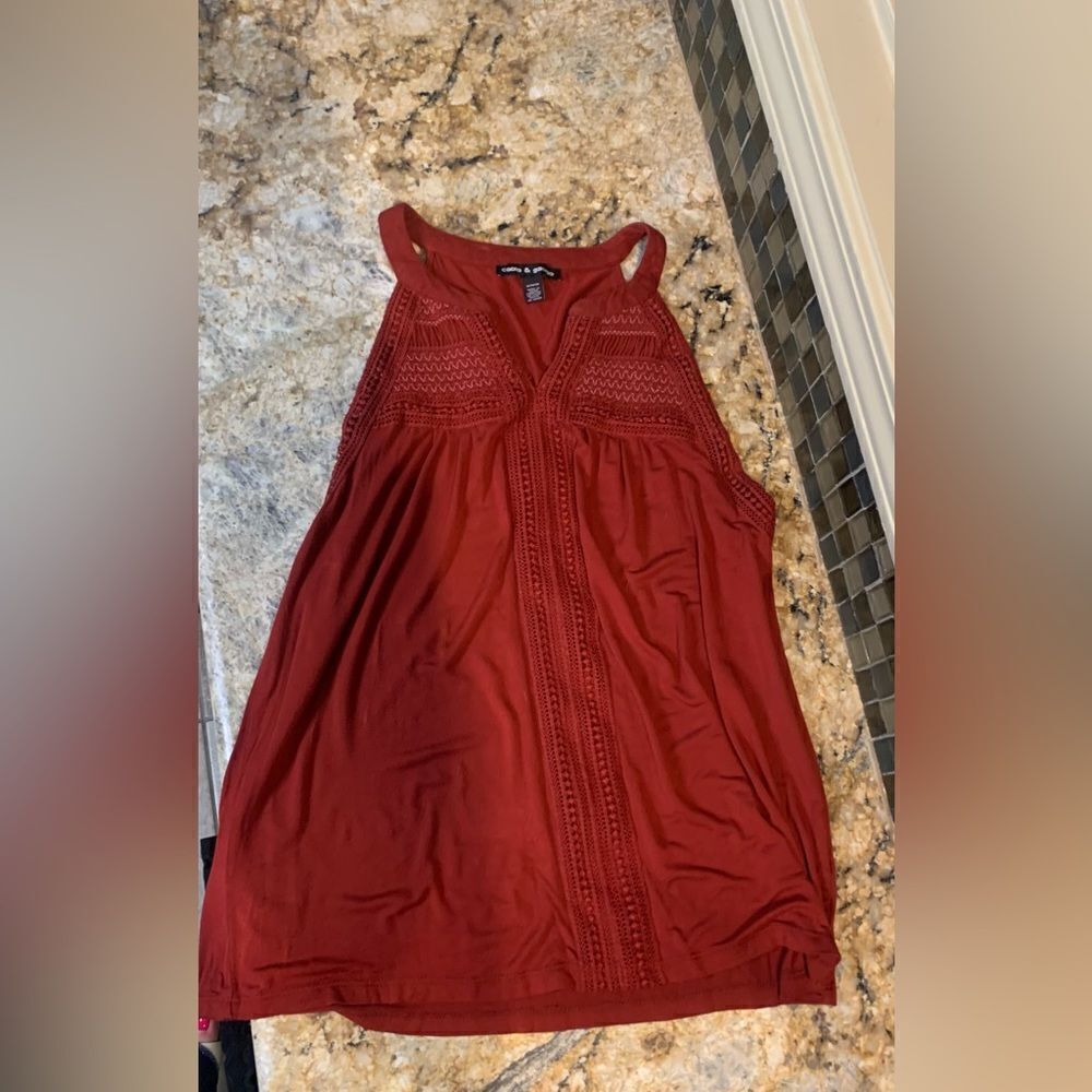 Boho red top